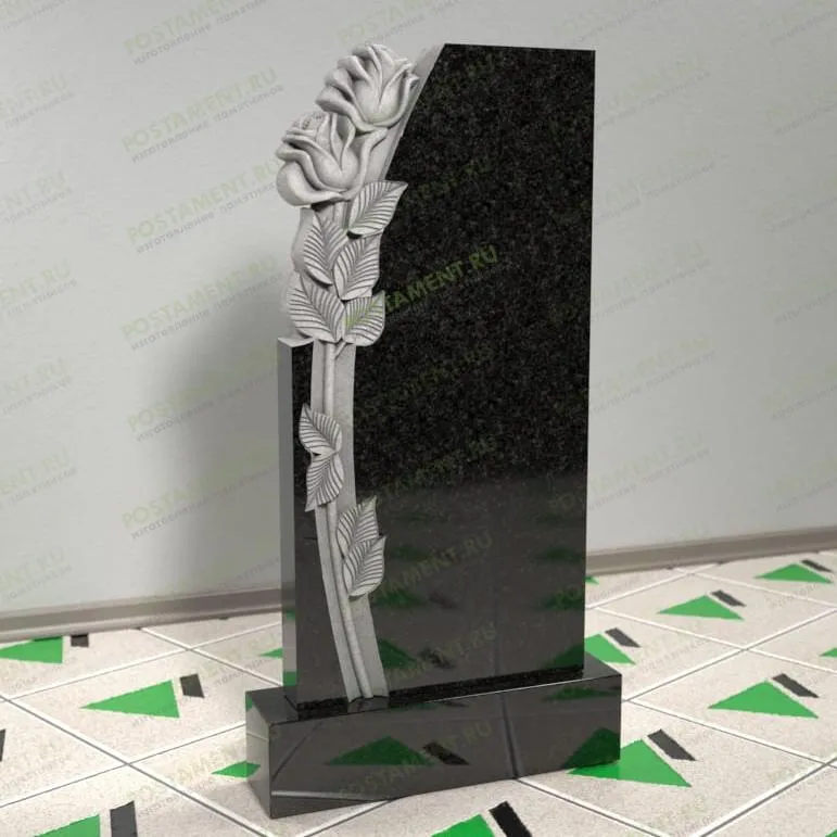 Памятник с резными розами 12580