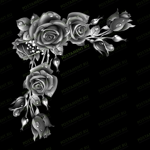 розы виньетка для гравировки 96058