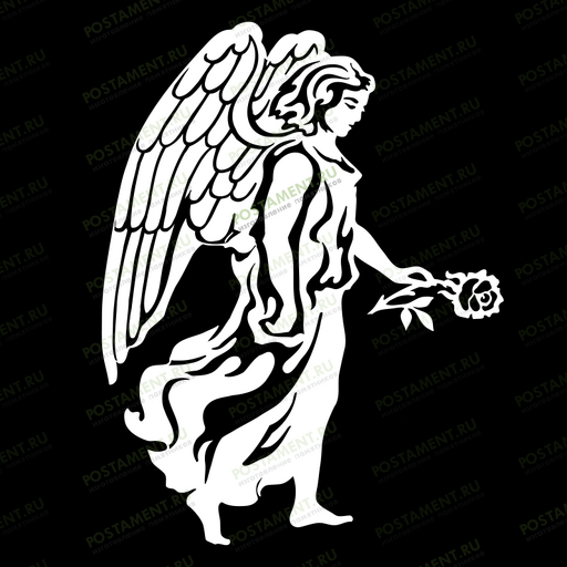 ангел с розочкой на памятнике картинка