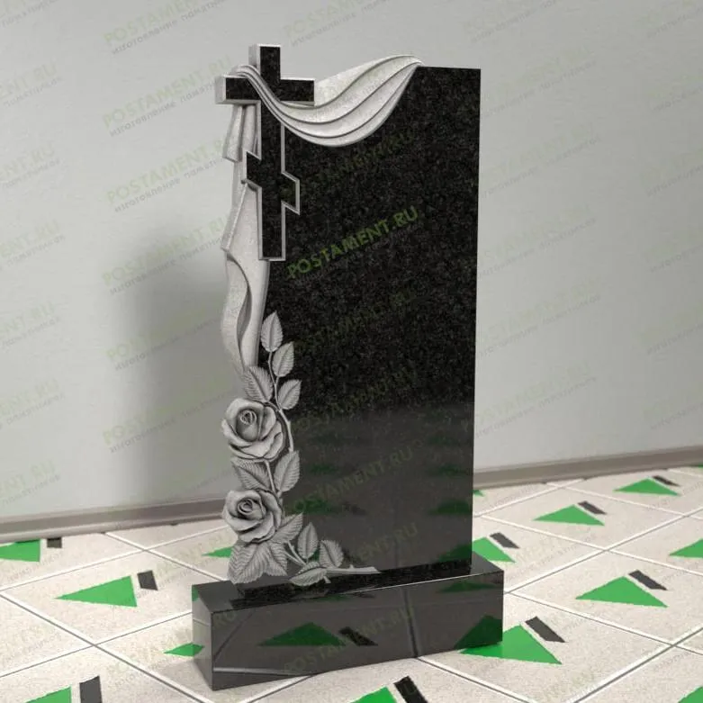 Памятник со свечой и крестом на могилу 12502