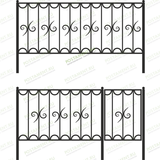 Высокая ограда на кладбище 33002