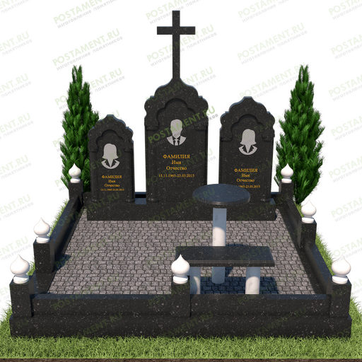Семейный комплекс на могилу с голгофами