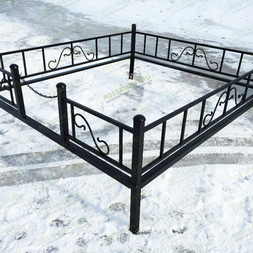 Кованая ограда на кладбище 34004