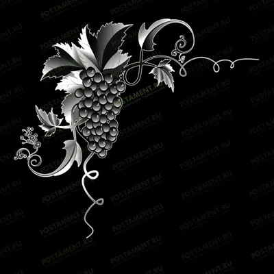 Уголок с виноградной лозой на памятник из гранита 96040