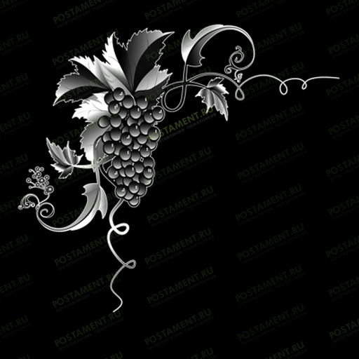 Уголок с виноградной лозой на памятник из гранита 96040