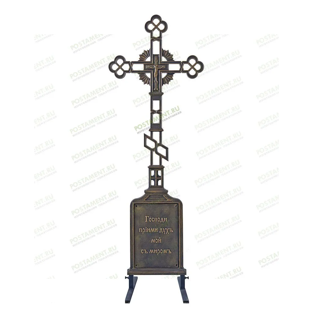 Крест металлический Лотос