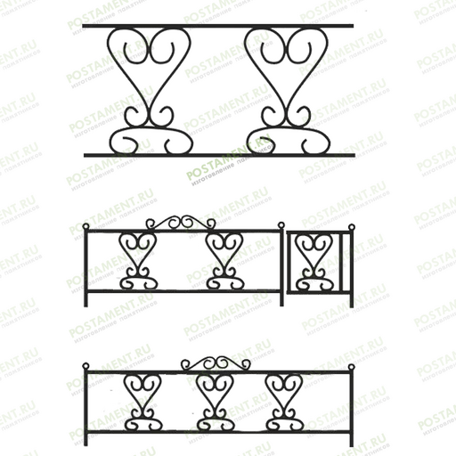 Ограда сварная на могилу 30001