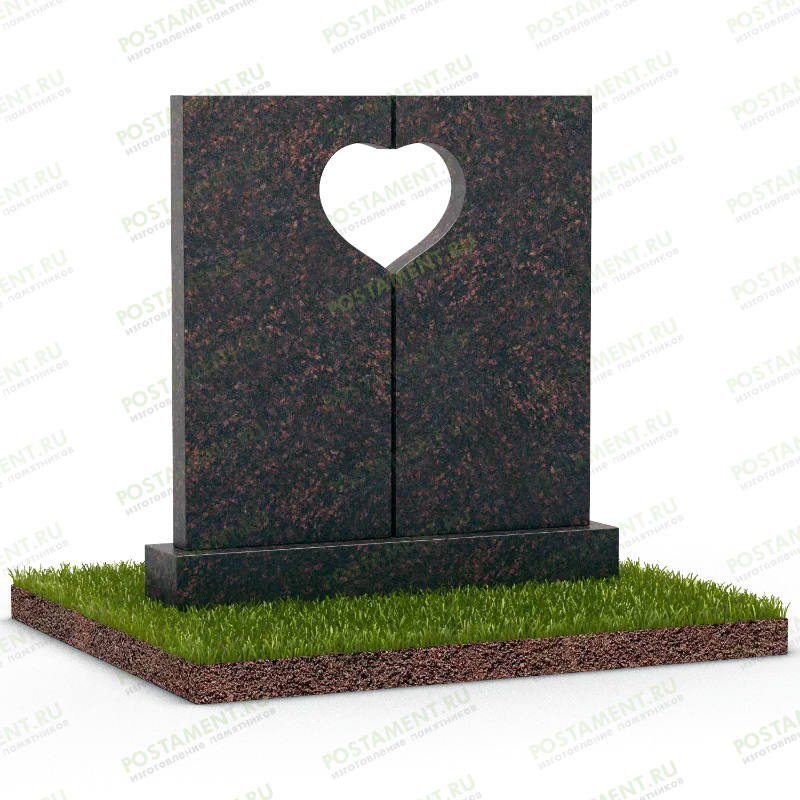 Памятник с сердцем семейный