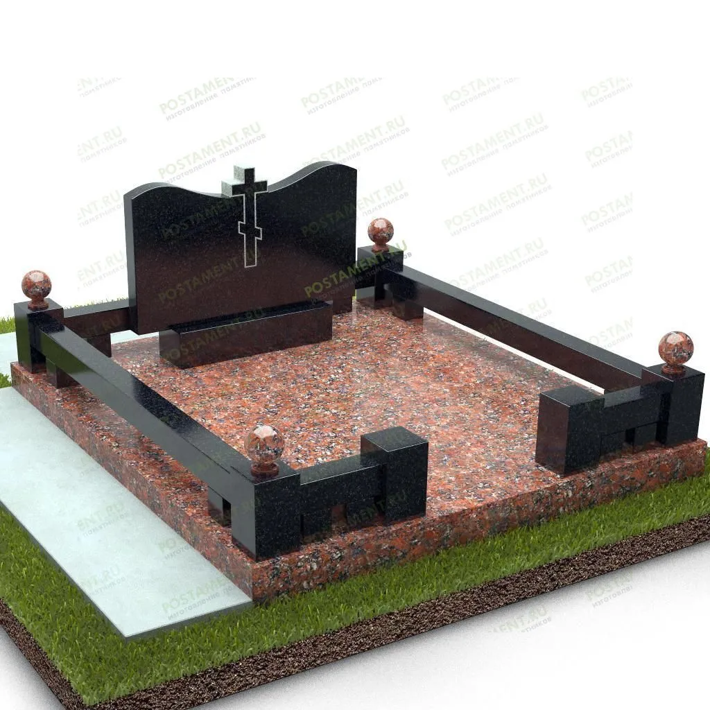 Семейный комплекс с гранитной оградой 18837