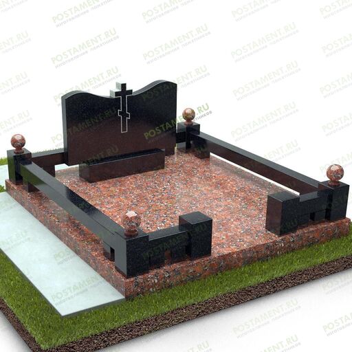 Семейный комплекс с гранитной оградой 18837