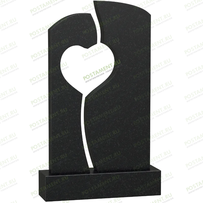 Стела на могилу двойная c сердцем