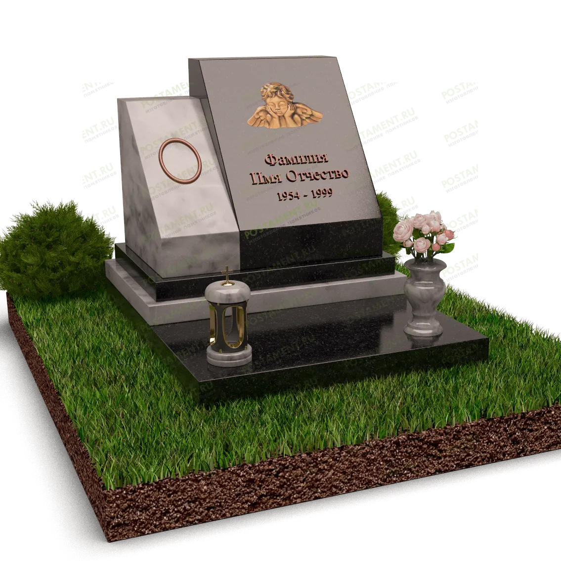Маленький комплекс на могилу с Уфалейским мрамором