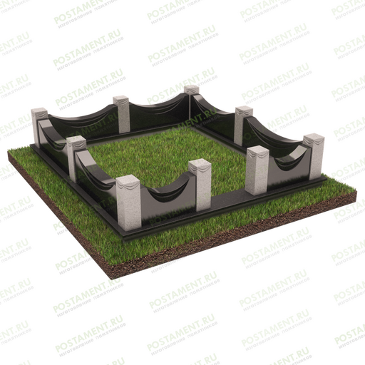 Угловой цоколь на могилу 22120