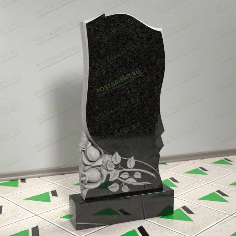 Памятник с резными розами 12506