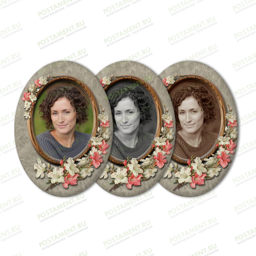 Керамический медальон овал на памятник 91820