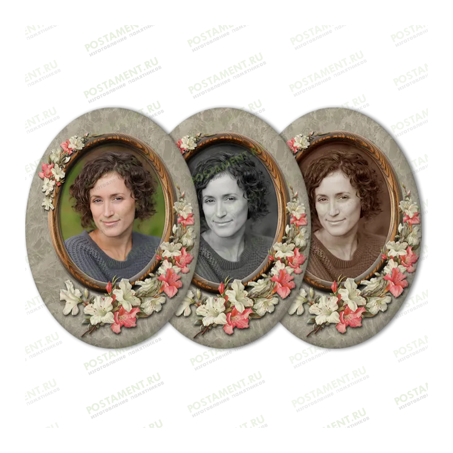 Керамический медальон овал на памятник 91820