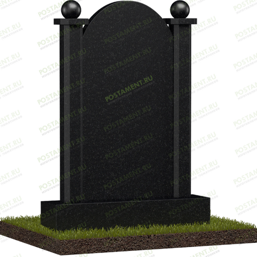 Памятник с колоннами и шарами 