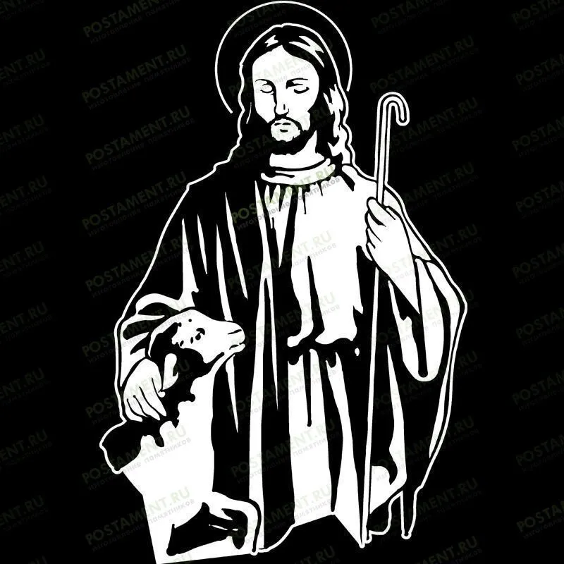 Рисунок Иисус для гравировки на памятник 98025