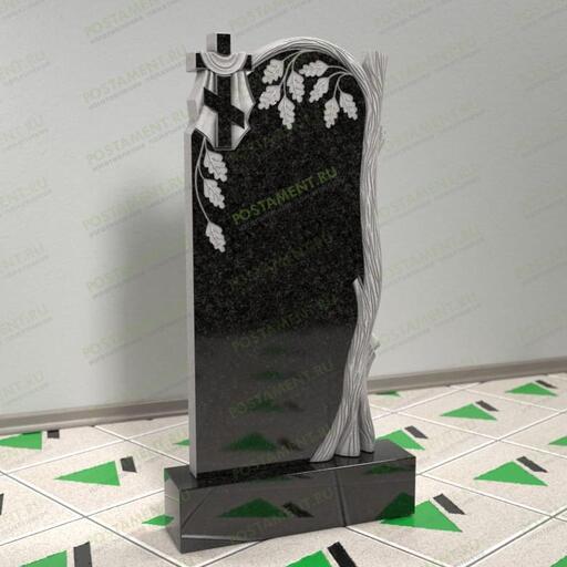 Памятник-дуб с крестом на могилу из гранита