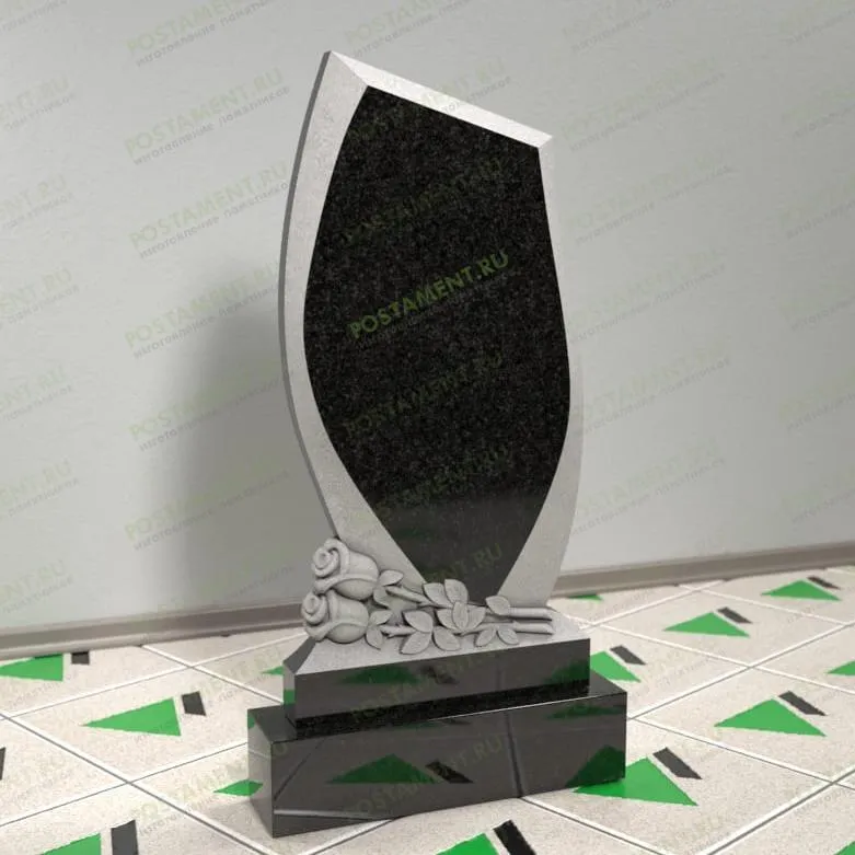 Памятник с резными розами 12509