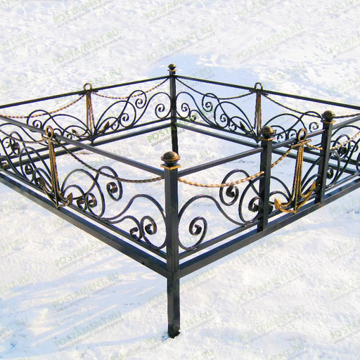 Кованая ограда с якорем для моряков 34033