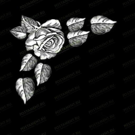 Виньетка в виде розы на памятник 96008