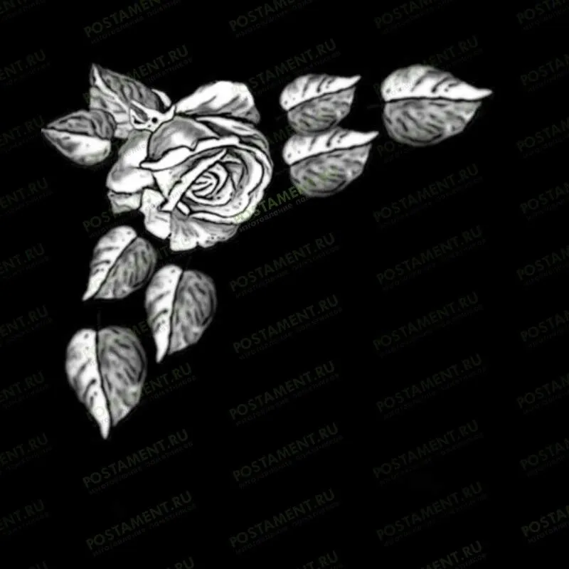 Виньетка в виде розы на памятник 96008
