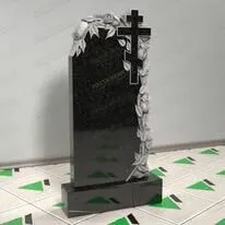 Памятник с розами и крестом № 12624