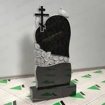 Памятник с сердцем и голубями № 12677