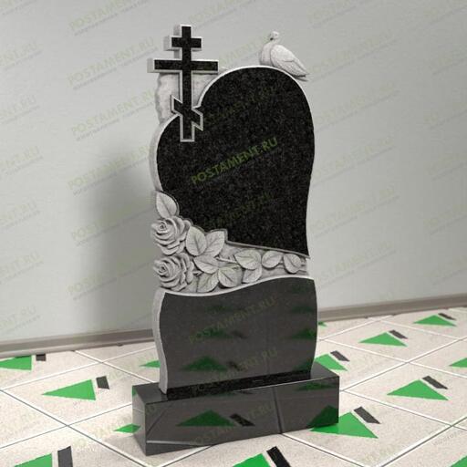 Памятник с сердцем и голубем 12677