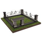 Цоколь с оградой на могилу 22153