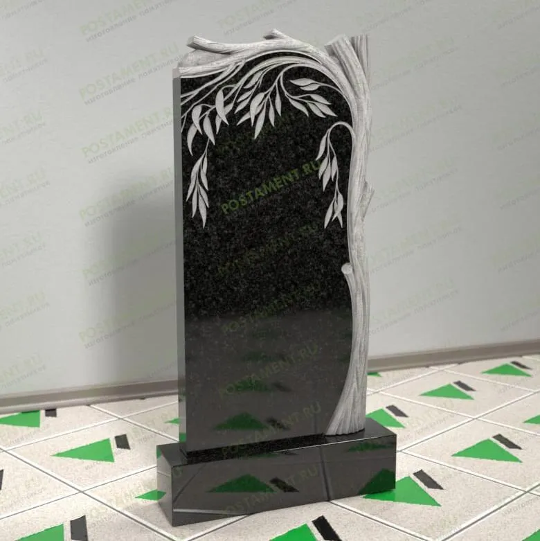 Памятник с ивой на могилу из гранита