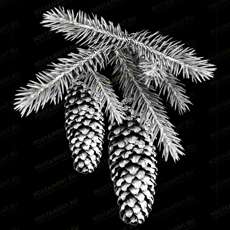 еловые шишки для углового оформления памятника