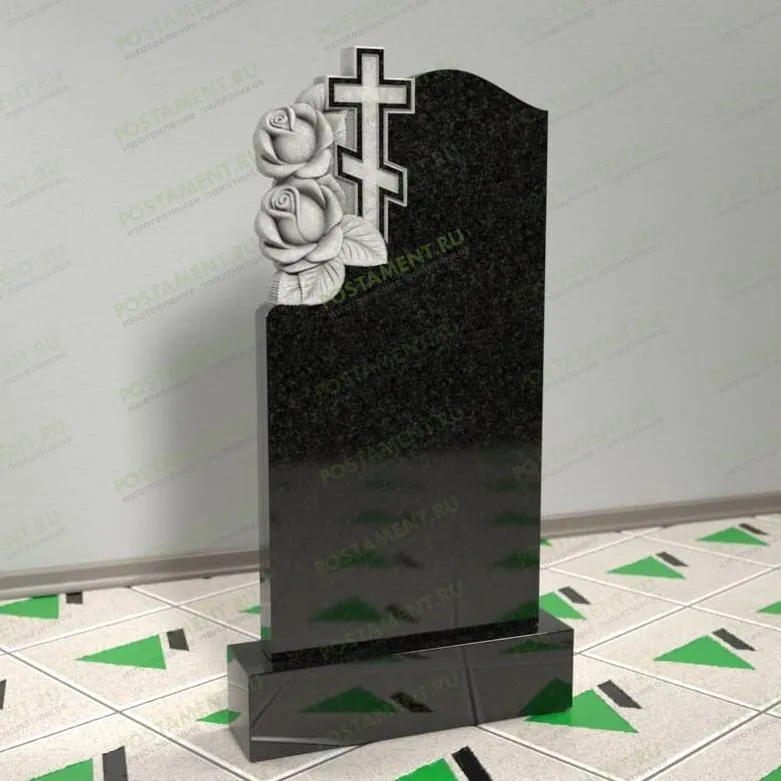 Памятник с розочками на могилу 12544