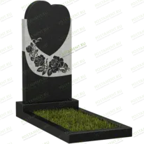 Памятник с сердцем и розами № 10418