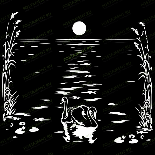 ночной пейзаж на памятник гравировка 91162